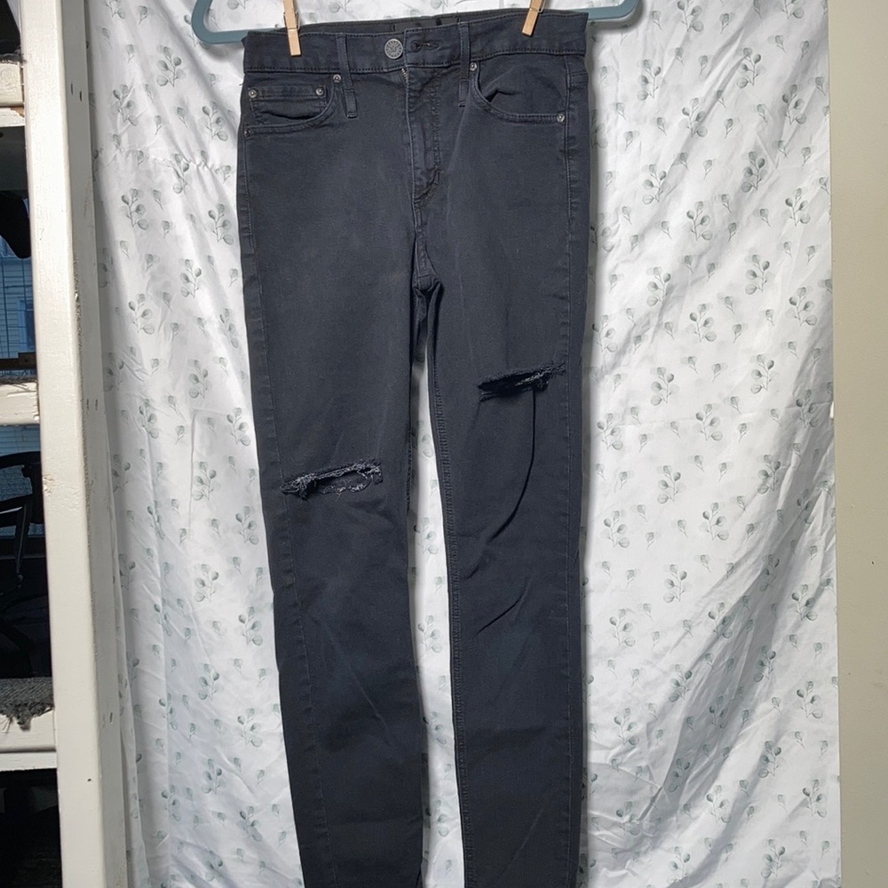Calvin Rucker - 28 women’s high rise skinny crop black distressed jeans
